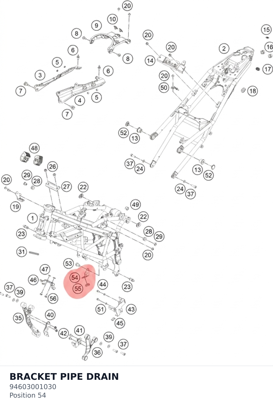Diagram preview: BRACKET PIPE DRAIN (94603001030)
