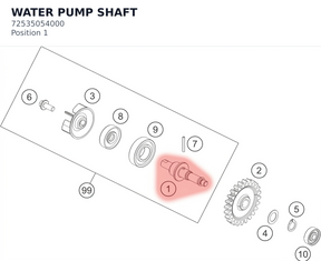 Diagram preview: WATER PUMP SHAFT (72535054000)