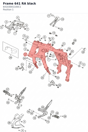 Diagram preview: Frame 641 RA black (64103001100C1)
