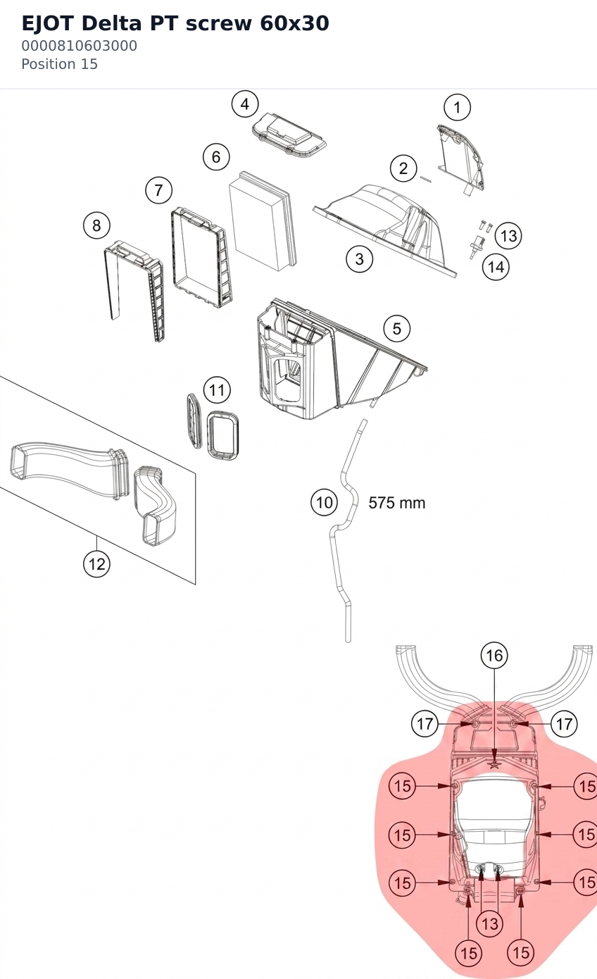 Diagram preview: EJOT Delta PT screw 60x30 (0000810603000)