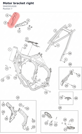 Diagram preview: Motor bracket right (50403014100)