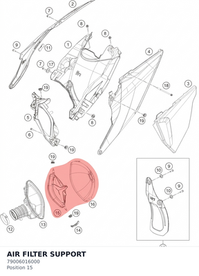 Diagram preview: AIR FILTER SUPPORT (79006016000)