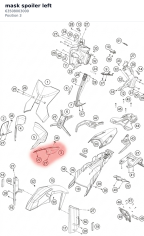 Diagram preview: mask spoiler left (63508003000)