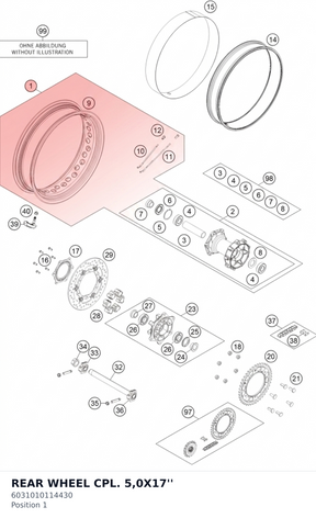 Diagram preview: REAR WHEEL CPL. 5,0X17'' (6031010114430)