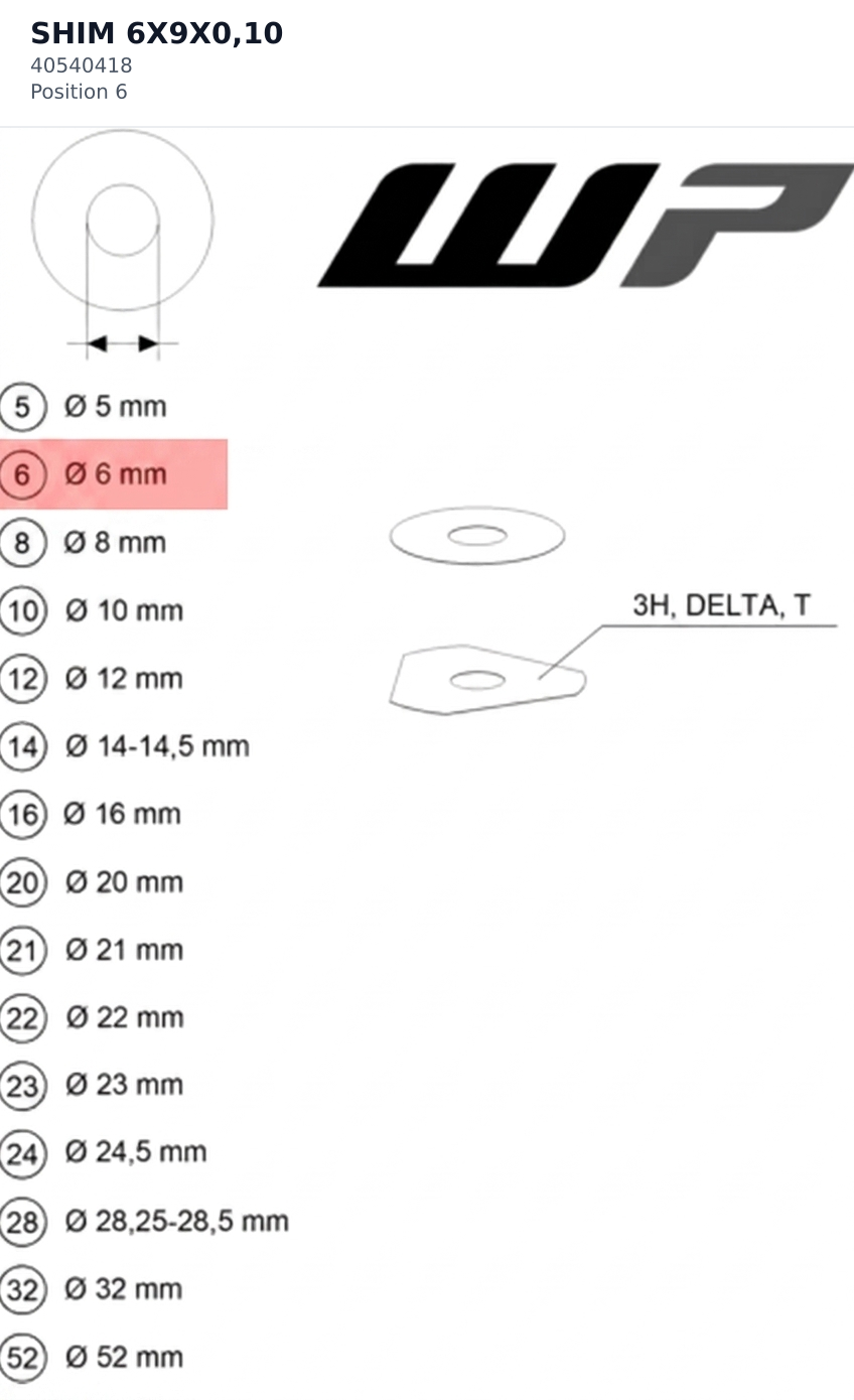 Diagram preview: SHIM 6X9X0,10 (40540418)