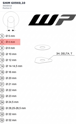 Diagram preview: SHIM 6X9X0,10 (40540418)