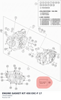 Diagram preview: ENGINE GASKET KIT 450 EXC-F 17 (79430199000)
