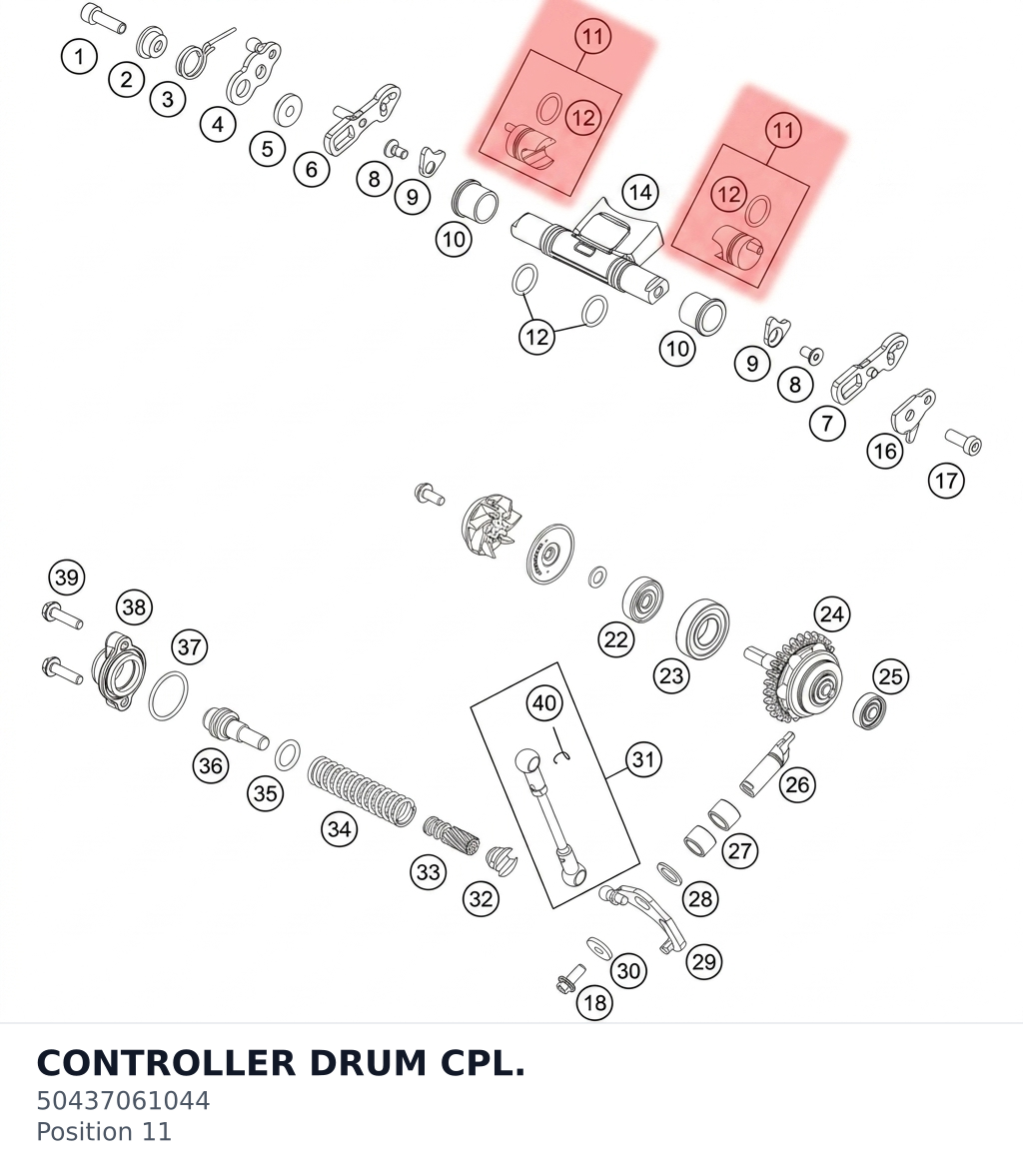 Diagram preview: CONTROLLER DRUM CPL. (50437061044)