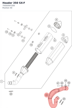 Diagram preview: Header 350 SX-F (79305007200)