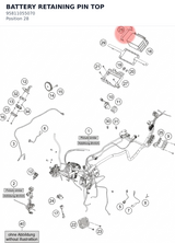 Diagram preview: BATTERY RETAINING PIN TOP (95811055070)