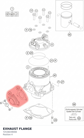 Diagram preview: EXHAUST FLANGE (72536039000)