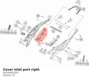 Diagram preview: Cover inlet port right (64106041050)