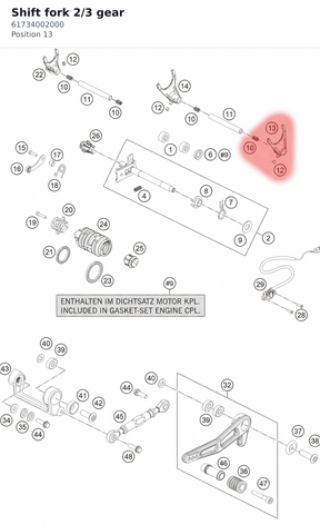 Diagram preview: Shift fork 2/3 gear (61734002000)