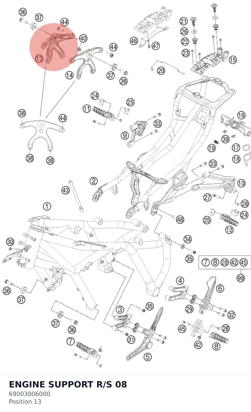 Diagram preview: ENGINE SUPPORT R/S          08 (69003006000)