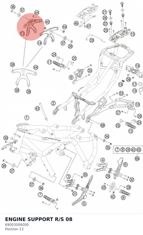 Diagram preview: ENGINE SUPPORT R/S          08 (69003006000)