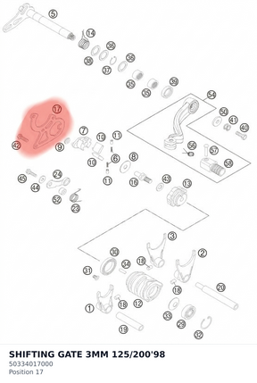 Diagram preview: SHIFTING GATE   3MM 125/200'98 (50334017000)