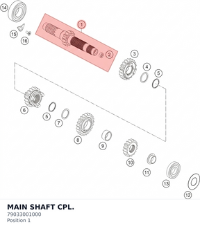 Diagram preview: MAIN SHAFT CPL. (79033001000)