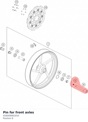 Diagram preview: Pin for front axles (A56009081010)