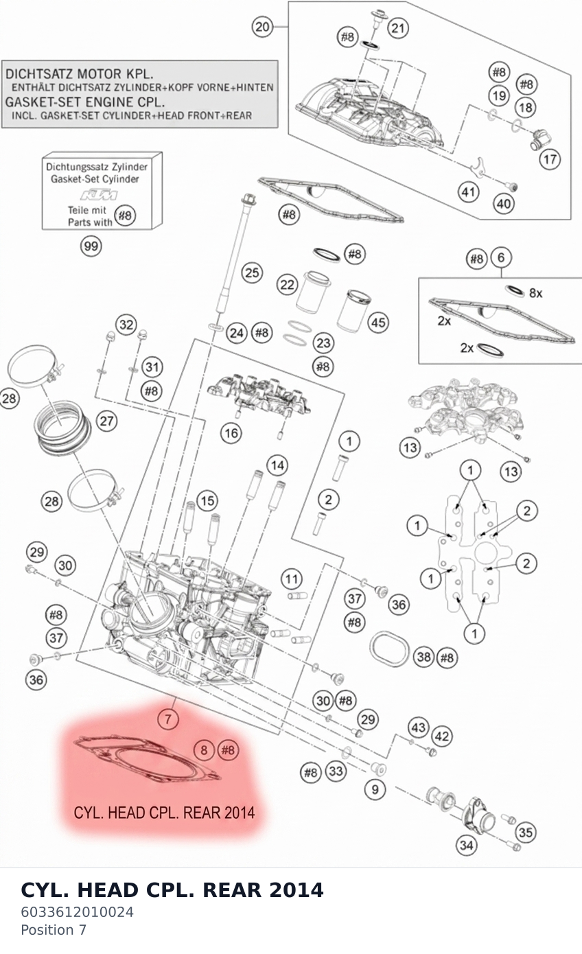 Diagram preview: CYL. HEAD CPL. REAR     2014 (6033612010024)