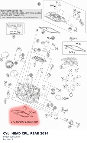 Diagram preview: CYL. HEAD CPL. REAR     2014 (6033612010024)
