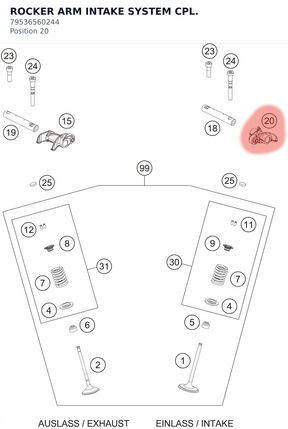 Diagram preview: ROCKER ARM INTAKE SYSTEM CPL. (79536560244)