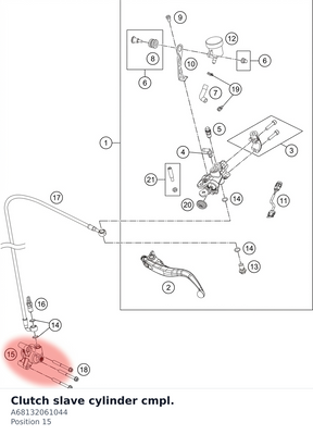 Diagram preview: Clutch slave cylinder cmpl. (A68132061044)