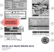 Diagram preview: DECAL SLS VALVE MIKUNI AS15 (61005098000)