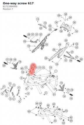 Diagram preview: One-way screw 617 (61711064000)