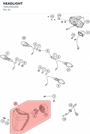 Diagram preview: HEADLIGHT (76914001000)