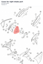 Diagram preview: Cover for right intake port (60708103060)