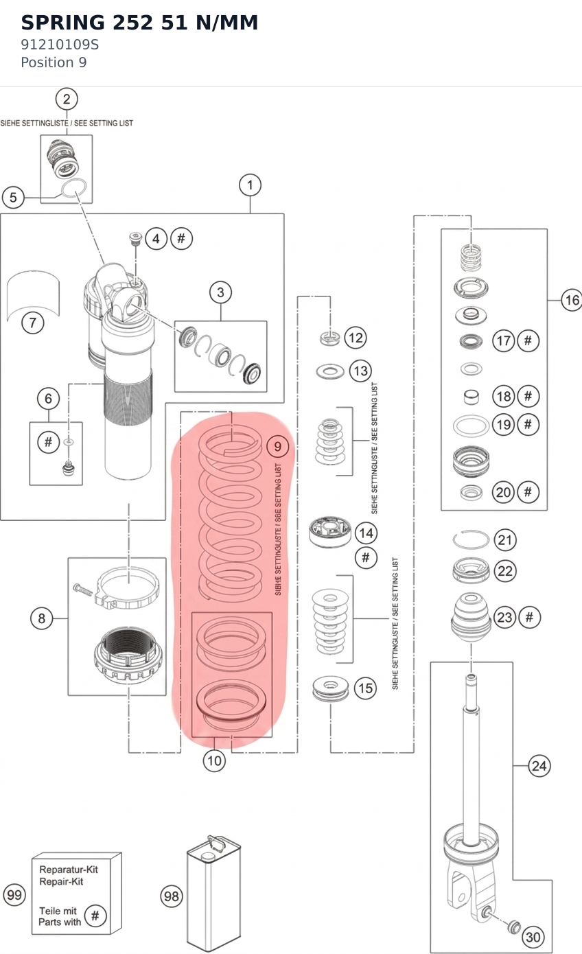 Diagram preview: SPRING 252 51 N/MM (91210109S)