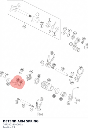 Diagram preview: DETEND ARM SPRING (76734023000M02)