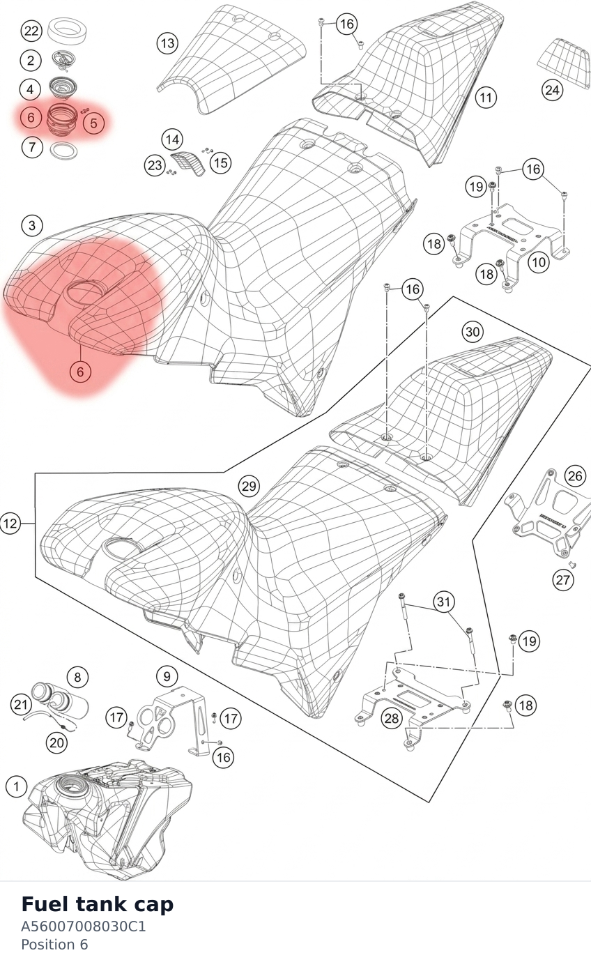 Diagram preview: Fuel tank cap (A56007008030C1)