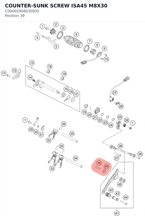 Diagram preview: COUNTER-SUNK SCREW ISA45 M8X30 (C0000190803000S)