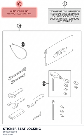 Diagram preview: STICKER SEAT LOCKING (69007040090)