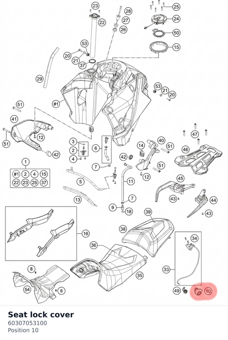 Diagram preview: Seat lock cover (60307053100)