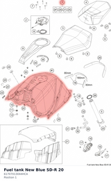 Diagram preview: Fuel tank New Blue SD-R 20 (61707013044HCA)