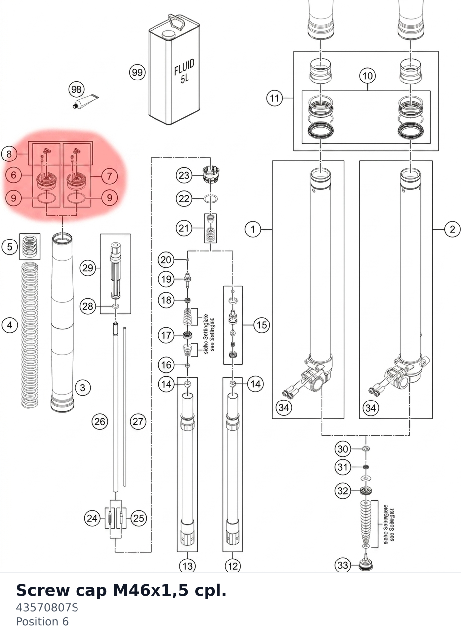 Diagram preview: Screw cap M46x1,5 cpl. (43570807S)