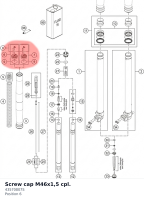 Diagram preview: Screw cap M46x1,5 cpl. (43570807S)