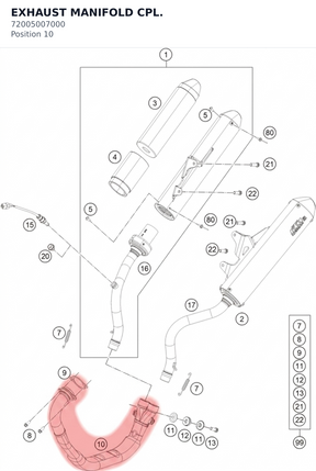 Diagram preview: EXHAUST MANIFOLD CPL. (72005007000)