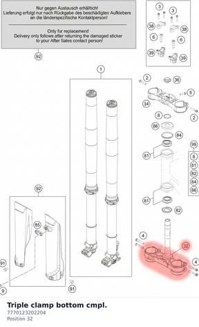 Diagram preview: Triple clamp bottom cmpl. (7770123202204)