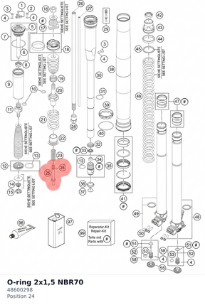 Diagram preview: O-ring 2x1,5 NBR70 (48600298)
