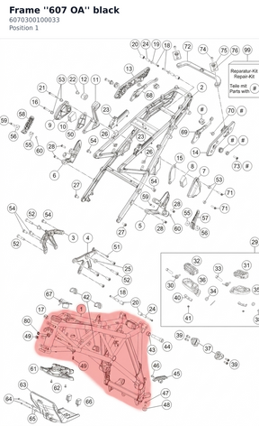 Diagram preview: Frame ''607 OA'' black (6070300100033)