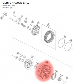 Diagram preview: CLUTCH CAGE CPL. (63532001044)