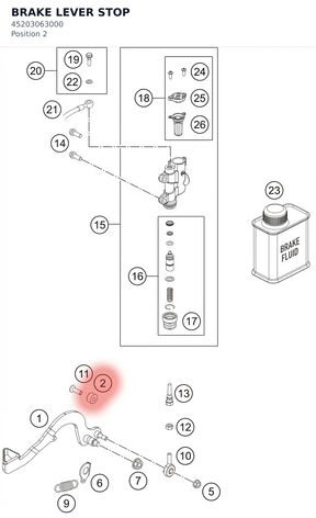 Diagram preview: BRAKE LEVER STOP (45203063000)