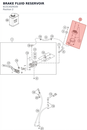 Diagram preview: BRAKE FLUID RESERVOIR (61313029100)