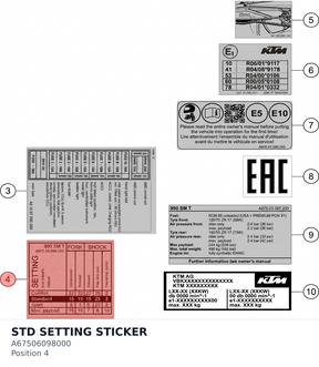 Diagram preview: STD SETTING STICKER (A67506098000)