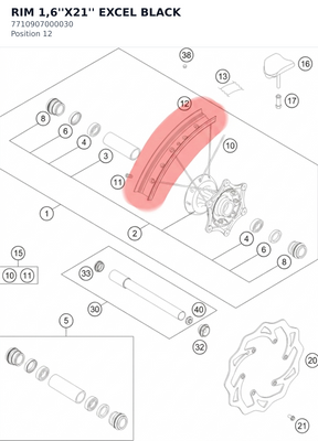 Diagram preview: RIM 1,6''X21'' EXCEL BLACK (7710907000030)