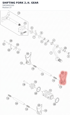 Diagram preview: SHIFTING FORK 2./4. GEAR (59034002100)