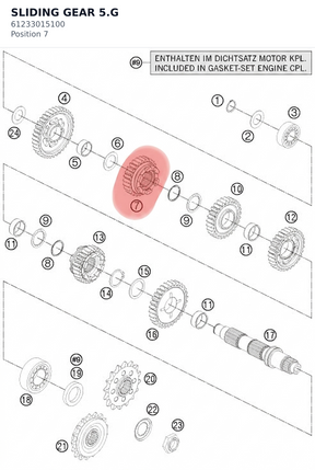 Diagram preview: SLIDING GEAR 5.G (61233015100)